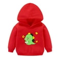 thumbnail image 1 of AOMPMSDX Toddler Boys Girls Pullover Sweatshirt Children Solid Plus Babies Hooded Color Top Girls Tops Kids Hoodies And Sweatshirts Red 90(12 Months-18 Months), 1 of 4