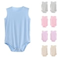 thumbnail image 1 of Toddler Boys Girls Romper Crew Neck Sleeveless Summer One Piece Onesies Breathable Soft Comfy Newborn Outfits (1 Years, Light Blue), 1 of 5