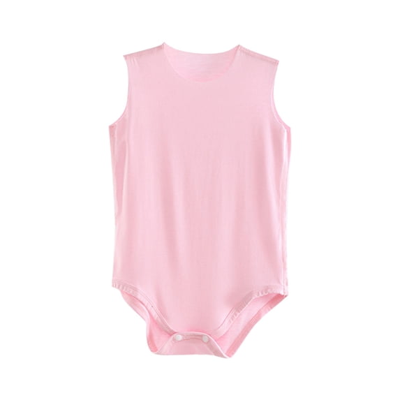 Toddler Boys Girls Romper Crew Neck Sleeveless Summer One Piece Onesies Breathable Soft Comfy Newborn Outfits (3 Years, Pink)
