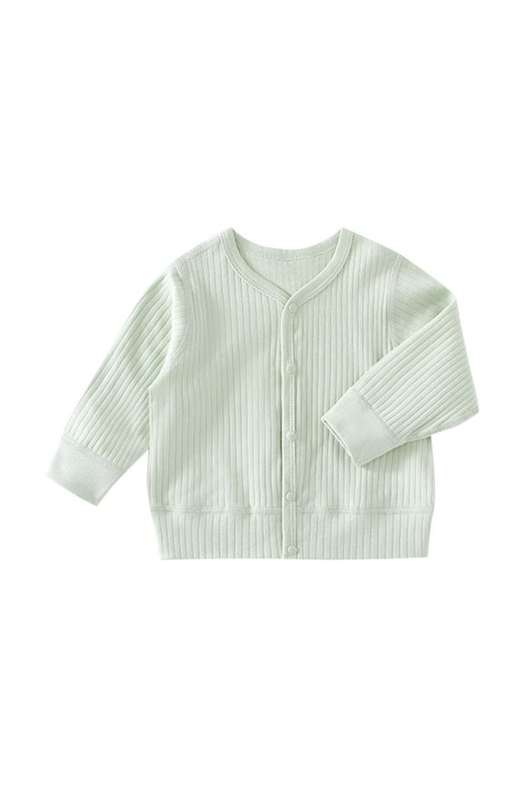 Toddler Boys and Girls'S Trendy Cardigan Lightweight Cozy Clothing Long Sleeve Sweater Button Down Casual Fashion 2025 Loose Open Front Jacket Green 90