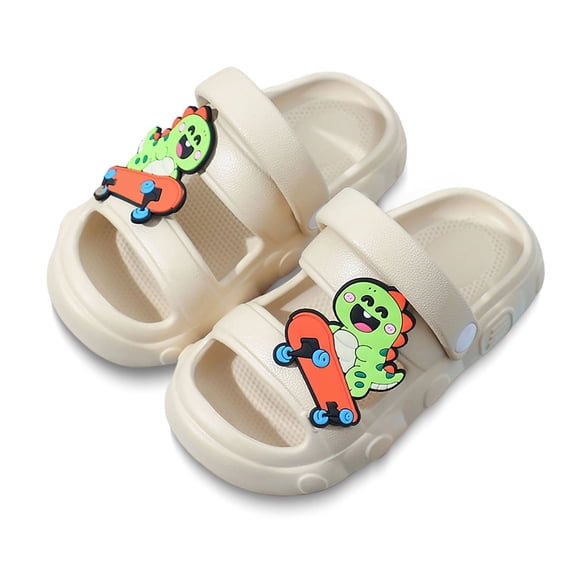Toddler Boys Girls Sandals - Kids Water Sandals Slides, Lightweight EVA Quick Dry Waterproof Beach Pool Summer Shoes With Dinosaur Pattern