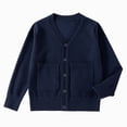 thumbnail image 1 of Toddler Boys Girls School Uniform Cardigan Sweater Kids Knit Open Front Long Sleeve Outerwear 6-12 Months 12-24 Months 2T 3T 4T 5T 6T 7T 8T 9T Children(Navy,2-4 Years), 1 of 4