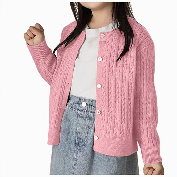 Toddler Boys Girls School Uniform Cardigan Sweater Knit Open Front Long Sleeve Outerwear 140