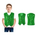 thumbnail image 1 of Toddler Boys Girls Sequins Vest Sleeveless V Neck Jacket Vest for Latin Jazz Ballet Performance Party 18-24 Months, 1 of 6