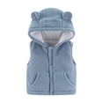 thumbnail image 1 of Toddler Boys Girls Sherpa Fleece Vest Sleeveless Bear Ears Hooded Jacket, 1 of 3