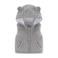 thumbnail image 1 of Toddler Boys Girls Sherpa Fleece Vest Sleeveless Bear Ears Hooded Jacket, 1 of 3