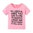 thumbnail image 1 of Toddler Girls Shirts Kids Baby Spring Summer Letter Print Short Sleeve Cute Tops for Girls Size 5-6T, 1 of 7