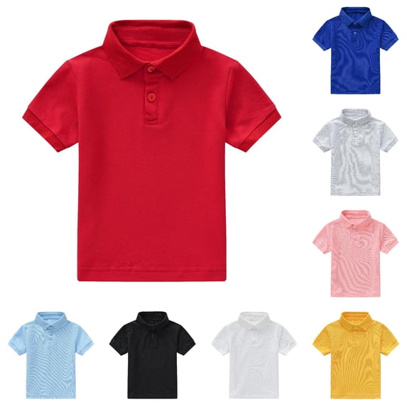 Toddler Boys Girls Short Sleeve Summer Casual Solid Gentleman Tops Holiday Shirts T Shirt Kids T-Shirts Summer Clothes