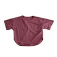 thumbnail image 1 of Toddler Boys Girls Short Sleeve Summer Casual Solid Tops - Beach Holiday Shirt - Soft Breathable Fabric - 1PC, 1 of 4
