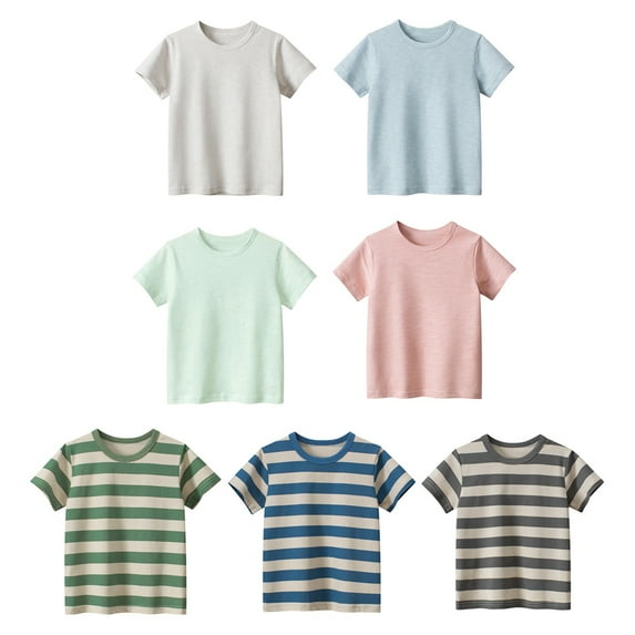 Toddler Boys Girls Short-Sleeve T-Shirt Tops Kids Summer Tee 1-6T