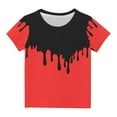 thumbnail image 1 of Toddler Boys Girls Short Sleeve T-Shirts Unisex Crew Neck Trendy Printed Casual Tee Children Summer 2024 Casual TopsRed,12-13 Years, 1 of 5