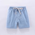 thumbnail image 1 of Toddler Little Boys Girls Solid Cotton Linen Elastic Waist Bottom Shorts Summer Knee Length Casual Harem Pants, 1 of 5