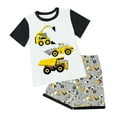 thumbnail image 1 of Toddler Boys Girls Sleepwear Set Cartoon Collar Tee Shorts 3-4 Years 4-5 Years 5-6 Years Breathable Cotton Elastic Waist Everyday Play Cute Design (11-12 Years,Light Yellow), 1 of 4