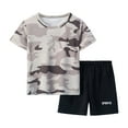 thumbnail image 1 of Toddler Boys Girls Sleepwear Set Cartoon Tee Shorts 18-24 Months 2-3 Years 3-4 Years Quality Cotton Pull On Closure Daily Wear Adorable Style (7-8 Years,Grey), 1 of 4
