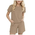 thumbnail image 1 of Toddler Boys Girls Sleepwear Set Cartoon Tee Shorts 4-5 Years 5-6 Years 6-7 Years Organic Cotton Easy Pull On Daily Wear Breathable Lightweight (9-12 Months,Coffee), 1 of 9