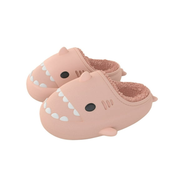 Toddler Boys Girls Slippers Cute Winter House Slippers Home Indoor Warm Plush Waterproof Outer Layer Shoes Warm Cartoon Shark Shape Slippers for Children