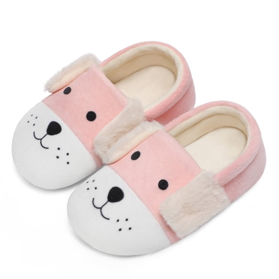 JOINFREE Toddler Boys Girls House Slippers Kids Cartoon Plush Barefoot Slippers