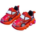 thumbnail image 1 of Toddler Boys Girls Sneakers Fashion Car Shape LED Light up Running Shoes Antislip Soft Sole Hook and Loop Athletic Walking Shoes Red 9 Toddler, 1 of 7