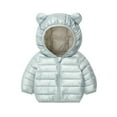 thumbnail image 1 of Toddler Boys Girls Snow Jackets Winter Fleece Warm Padded Jacket Long Sleeved Hooded Zip Thickened Coat Green 5 Years, 1 of 5