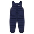 thumbnail image 1 of Toddler Boys Girls Snow Pants Winter Warm Down Coat Jumpsuit Classic Windproof Ski Snow Bib Overalls Snowsuit with Pockets Navy 12-18 Months, 1 of 4