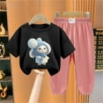 thumbnail image 1 of Toddler Boys Girls Summer 2 Peice Sets Short Sleeve Print T-shirts Full Pants Set GChildren Ice Silk Suits, 1 of 7