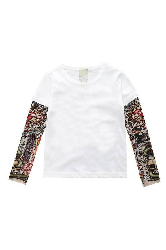 Toddler Personality Clothes Little Kids Sunscreen Tattoo Sleeve T Shirts , Sizes 12 Months-6T