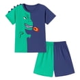 thumbnail image 1 of Toddler Boys Girls Summer Funny Car Printed T-Shirt Plaid Elastic Shorts 2Pcs Little Kids Outfits Set Cartoon Print 2PCS Set Gift Dailywear Set (7-8 Years,Blue) Boys Summer Top+Shorts Set, 1 of 9