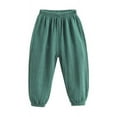 thumbnail image 1 of Toddler Boys Girls Sweatpants Athletic Pull-On Pants with Drawstring and Pockets Boys Active Cotton Jogger Pants Green 6-7 Years, 1 of 2