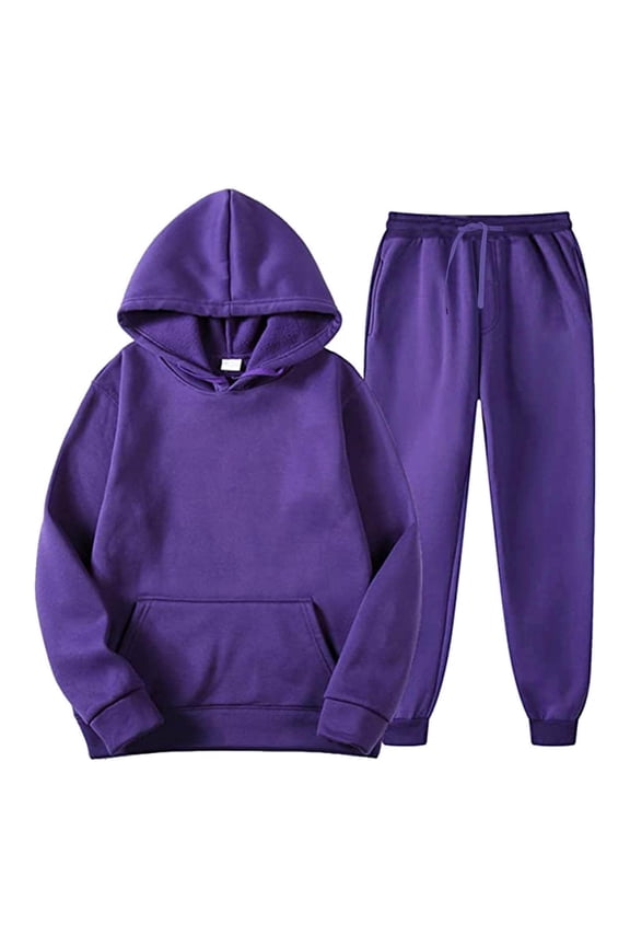 Toddler Boys Girls Sweatsuit Casual Y2k Cute 2 Piece Outfits for Teens Kids Sweatshirts and Sweatpants Joggers Set,Purple 3-4 Years