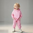thumbnail image 1 of Toddler Boys Girls Sweatsuit Set 2PC Long Sleeve Pink Tracksuit Hoodie Jogger Set Fall Winter Clothes Clothes for Teen Girls 2T, 1 of 3