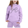 thumbnail image 1 of Toddler Boys Girls Sweatsuit Set 2PC Long Sleeve Purple Hoodie Sweatshirt and Sweatpants Fall Winter Clothes Toddler Boys Clothes 1-2 Years, 1 of 4