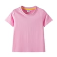 thumbnail image 1 of Toddler Boys Girls T-Shirts Solid Color Short Sleeve Tees Summer Crewneck Tops 1-12 Years, 1 of 2
