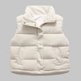 thumbnail image 1 of Toddler Boys Girls Thick Warm Sleeveless Puffer Down Vest Casual Winter Outerwear White 11-12 Years, 1 of 4