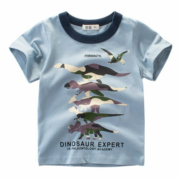 Mrzhqd Toddler Boys Girls Tops Kids Baby Camouflage Dinosaur Short Sleeve Crewneck T Shirts Tops Tee Clothes For 1-7 Years