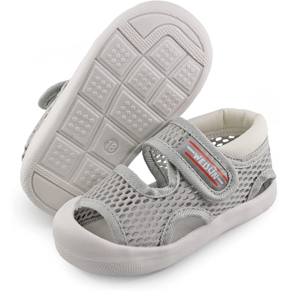 Toddler Boys Girls Unisex Baby Summer Sport Sandals Closed Toe Non-Slip Rubber Sole Pool Beach Mesh Sneakers Lightweight Outdoor Water Shoes