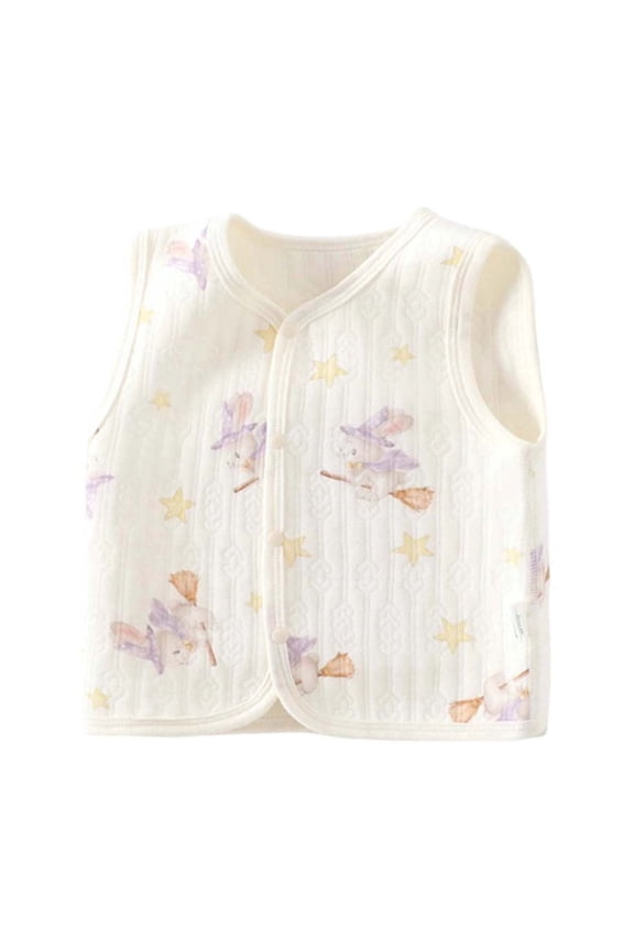 Toddler Boys Girls Vest Button Down Sleeveless Cute Print Quilted Jackets Fall Winter Lightweight Cotton Outwear Vests (6-9 Months, Multicolor-C)