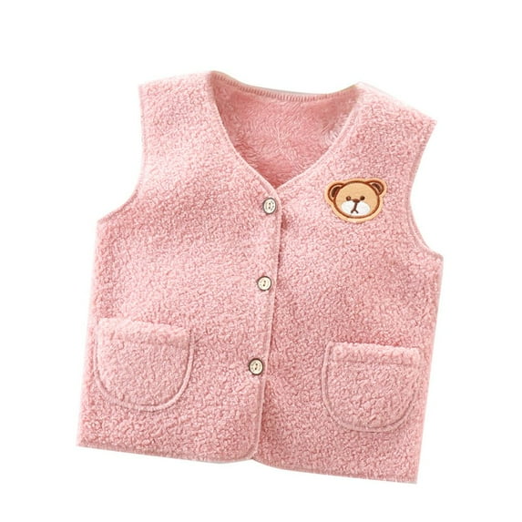 Toddler Boys Girls Vest Fleece Plush Waistcoat Sleeveless Jacket Warm Top 0-10 Years