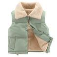 thumbnail image 1 of Toddler Boys Girls Vest Fuzzy Sleeveless Coat Outerwear Unisex Kids Classic Pockets Waistcoat, 1 of 3