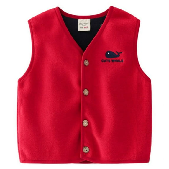 Toddler Boys Girls Warm Fleece Jacket Vest Kidss Button Down Waistcoat Coats Outwear 1-6T