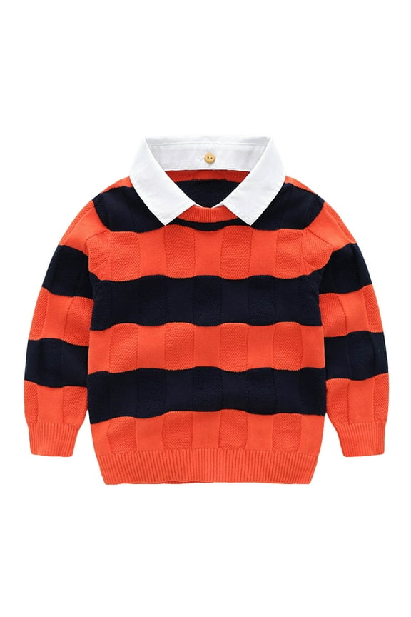 Toddler Boys Girls Warm Lapel Shirt Knitted Sweater Long Sleeve Tops Knitwear Cardigan Coat Boys Flannel Sweatshirt Sweater 4t Kids Jackets Team 10 Sweater for Kids Little Boys Hoodie Toddler Girl