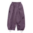 thumbnail image 1 of Toddler Boys Girls Warm Winter Snowboard Pants, Multi-Color Cargo Ski Snow Pants Fleece Lined Ski Snow Pants Hiking Sweatpants Plush Fleece Lined Cargo Ski Snow Pants, Purple 7-8 Years, 1 of 4