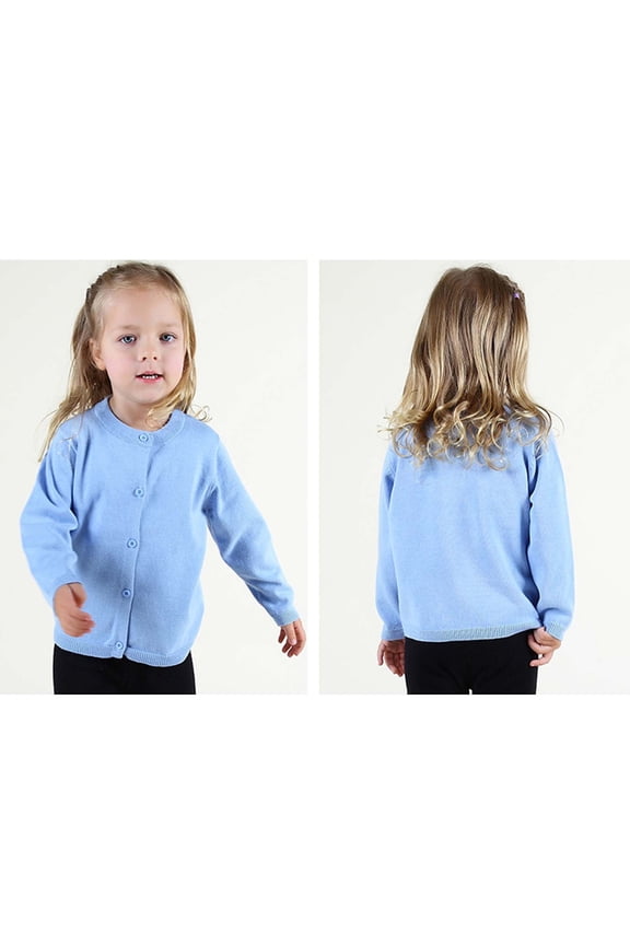Toddler Boys Girls Winter Candy Color Solid Knit Button Cardigan Sweater For Infant Kids Light Blue 4-5 Years