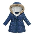 thumbnail image 1 of Toddler Boys Girls Winter Cartoon Prints Coat Hooded Jacket Thicken Windproof Zipper Warm Outwear 5t Girls Winter Jacket Little Coat Girls Heavy Winter Coats Baby Girl Winter Jacket Short Jacket for, 1 of 3