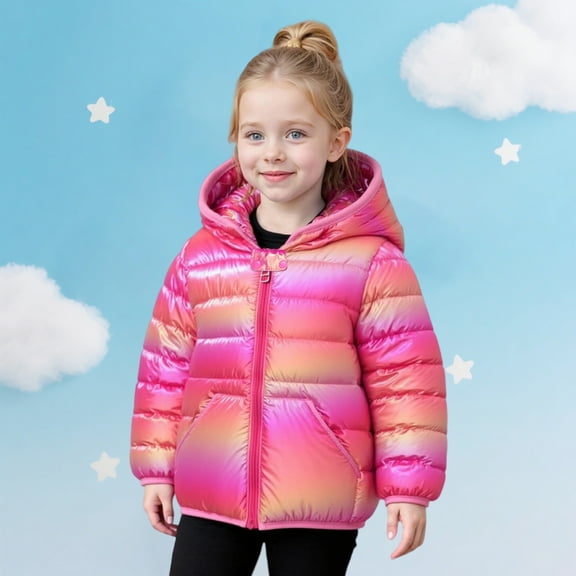 Toddler Boys Girls Winter Coat Cute Bear Ears with Hoods Windproof Down Coats Toddler Little Boys Girls Clothes 2-3 Years