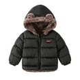 thumbnail image 1 of Toddler Boys Girls Winter Coat Hooded Jacket Thicken Windproof Zipper Warm Outwear 1-6Y, 1 of 4