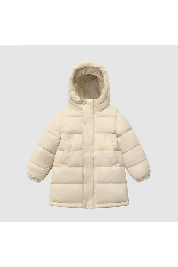 Toddler Boys Girls Winter Coat Hooded Jacket Thicken Windproof Zipper Warm Winter Coats Toddler Fall Outfits for Girls 3-4 Years