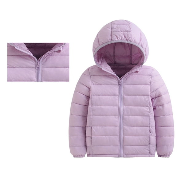 Toddler Boys Girls Winter Coat Lightweight Water-Resistant with Hooded Kids Down Jacket Winter Essentials 18-24 Months