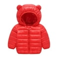 thumbnail image 1 of Toddler Boys Girls Winter Down Coat Bear Ear Adorable Jackets Zipper Windproof Puffer Coat Toddler Winter Clothes 12-18 Months, 1 of 3