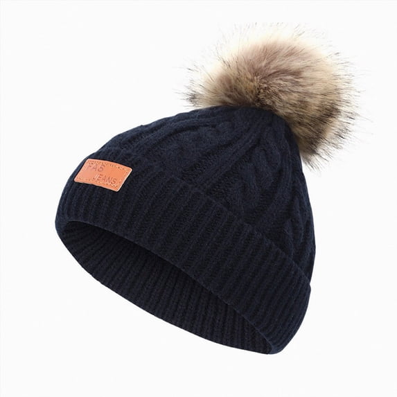 Toddler Boys Girls Winter Hat Warm Knit Beanie with Pom Fleece Lined 6-12 Months 12-24 Months 2T 3T 4T 5T 6T 7T 8T 9T Children(Black,1-11 Years)