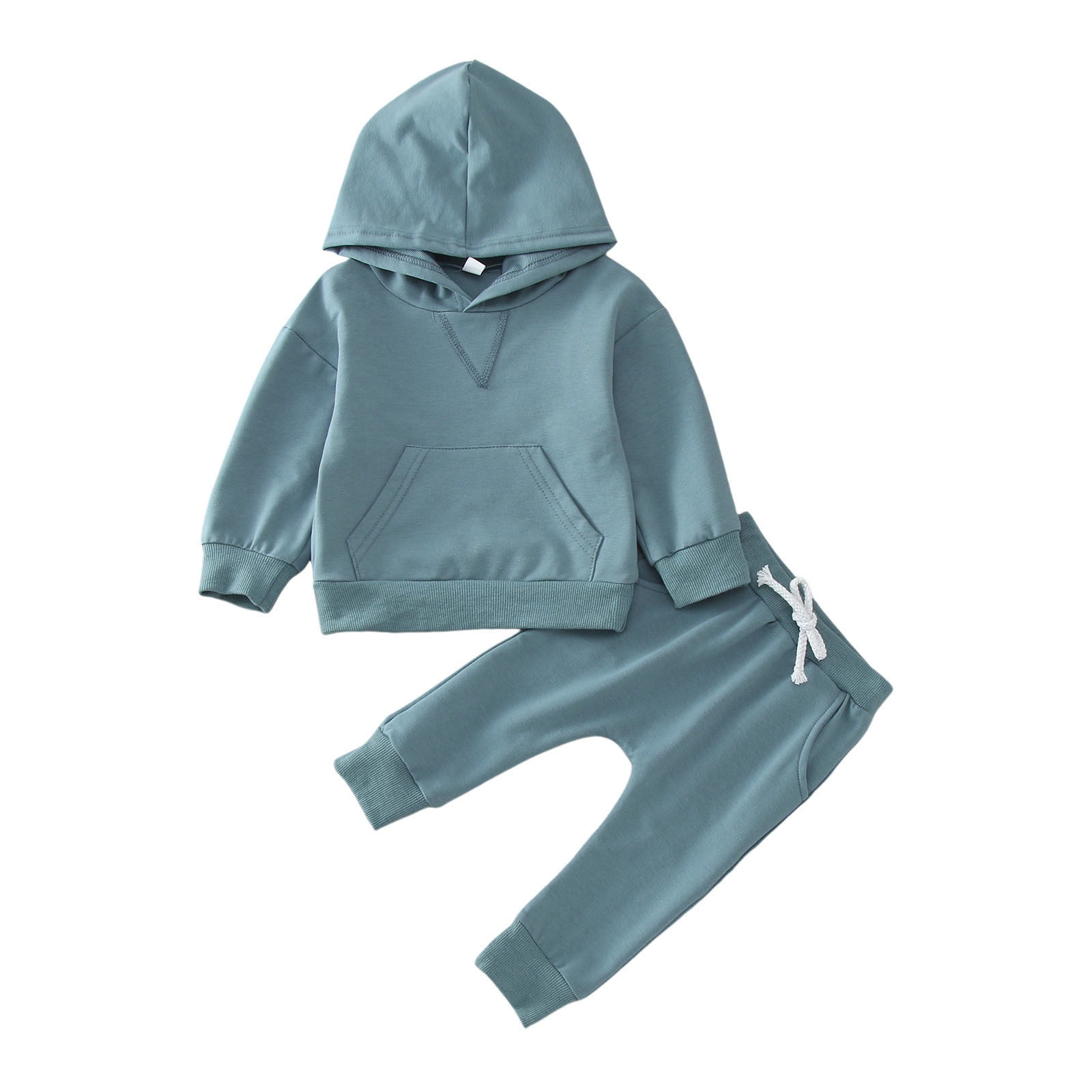 Toddler Boys Girls Winter Long Sleeve Solid Color Hoodie Sports Tops